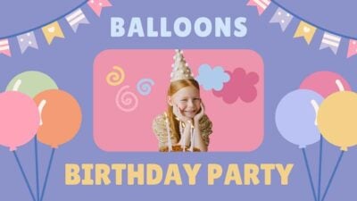 Cute Balloons Birthday Party Slides