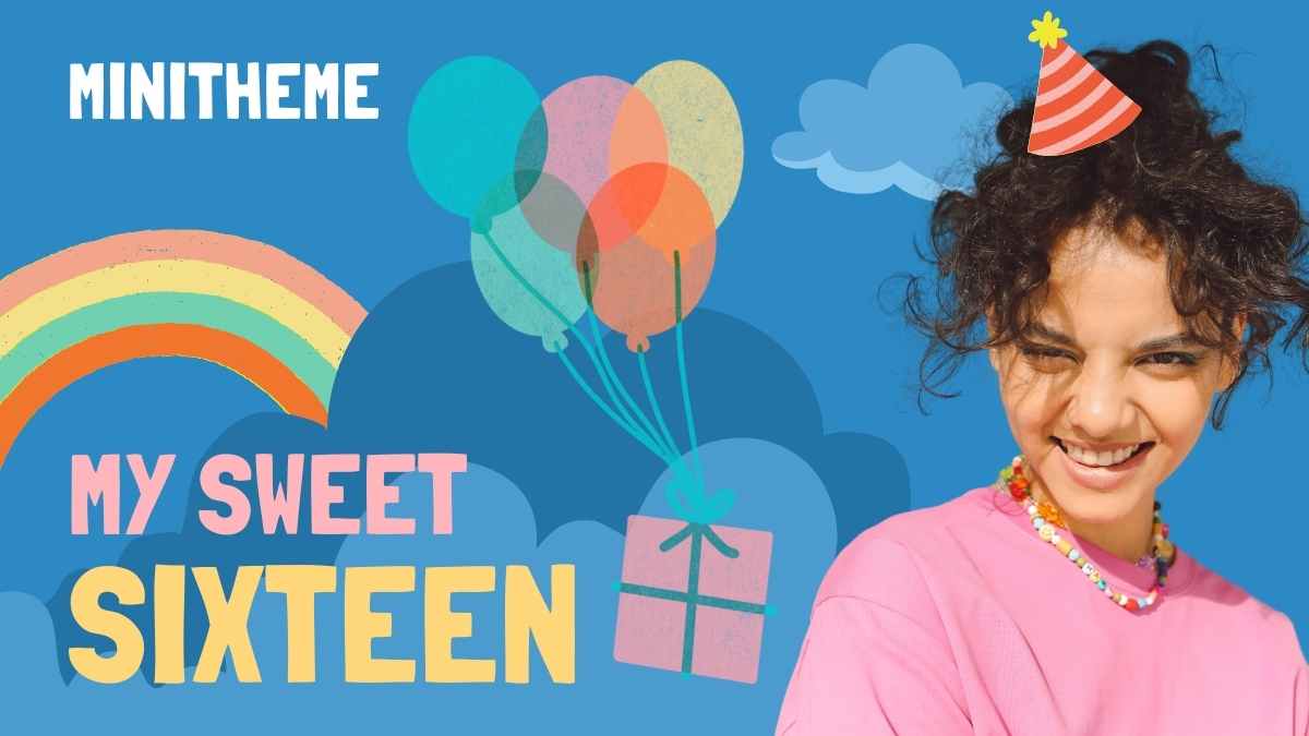 Slide Tema Mini Sweet Sixteen dengan Gambar Menggemaskan - slide 1