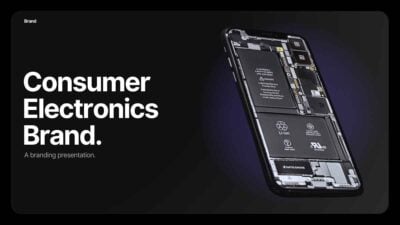 Slide Minimal Dark untuk Brand Elektronik Konsumen