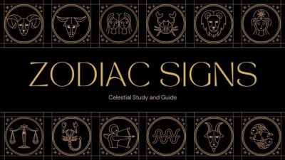 Plantillas Elegantes de Estudio de Caso de Signos Zodiacales