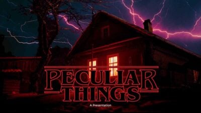 Plantillas de la Serie de TV Cosas Extrañas en Rojo Oscuro