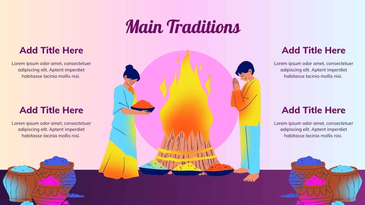 Slide Pelajaran Bergambar tentang Perayaan Holi untuk Sekolah - slide 5