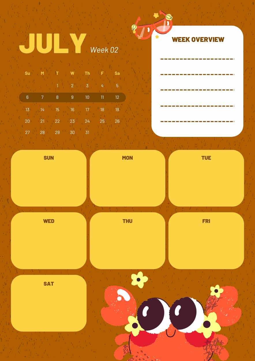 Kalender Planner Bergambar Juli - slide 2