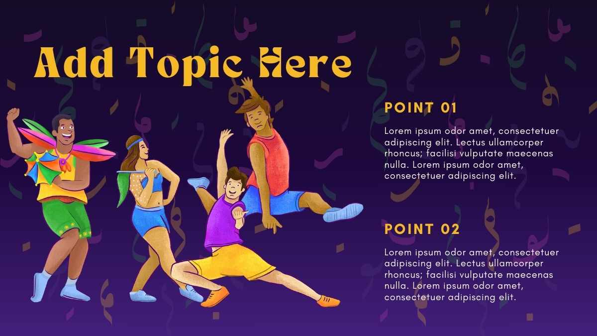 Slide Background Topeng Mardi Gras dengan Ilustrasi - slide 11