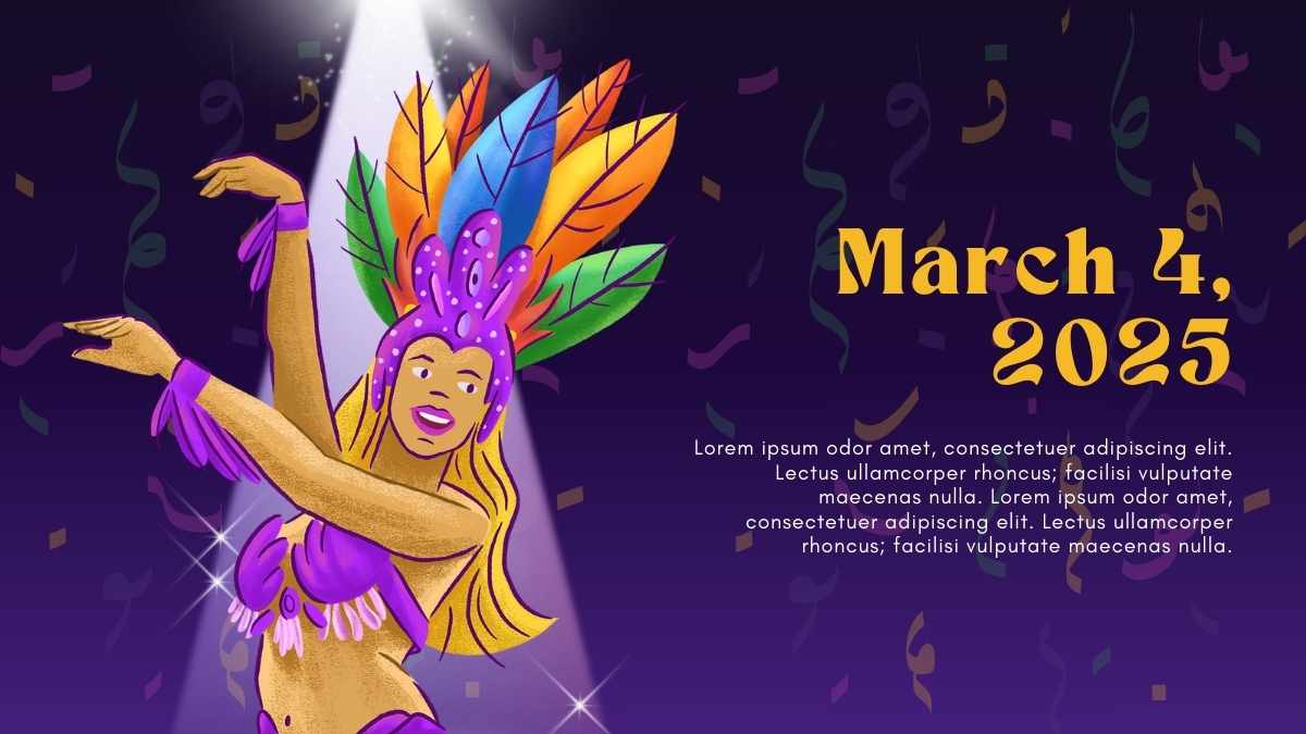 Slide Background Topeng Mardi Gras dengan Ilustrasi - slide 6