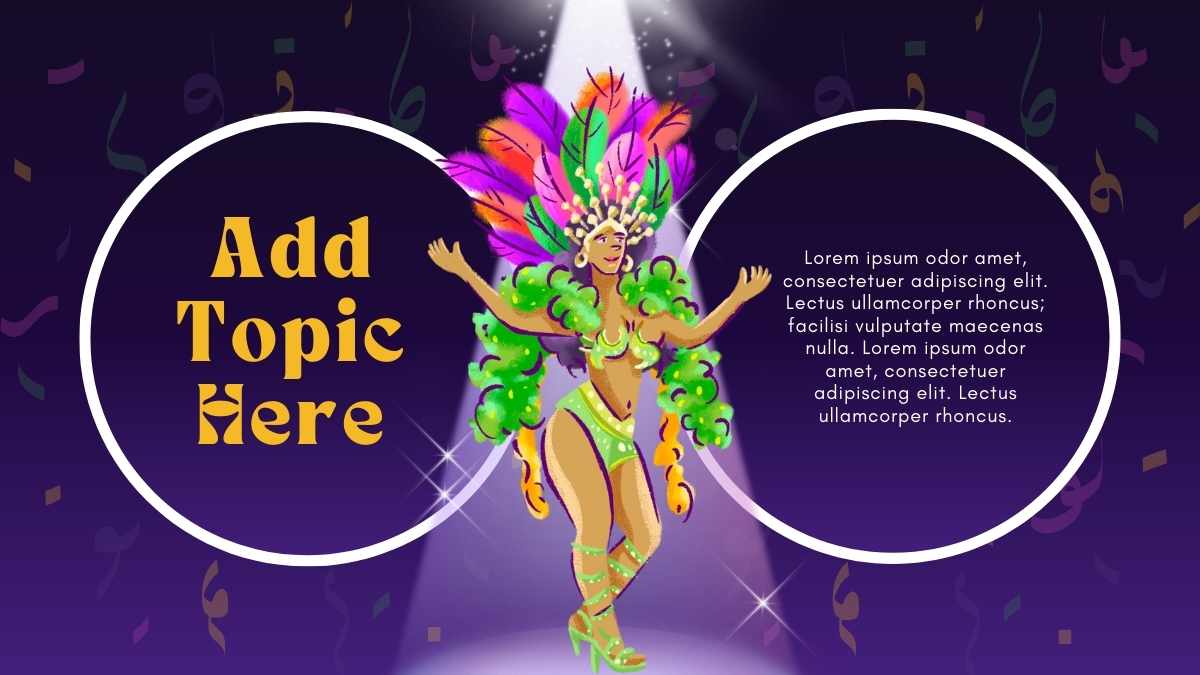 Slide Background Topeng Mardi Gras dengan Ilustrasi - slide 9
