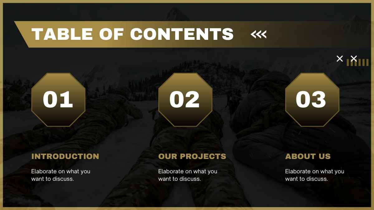 Slide Modern Minimal untuk Keamanan Operasi Militer - slide 2