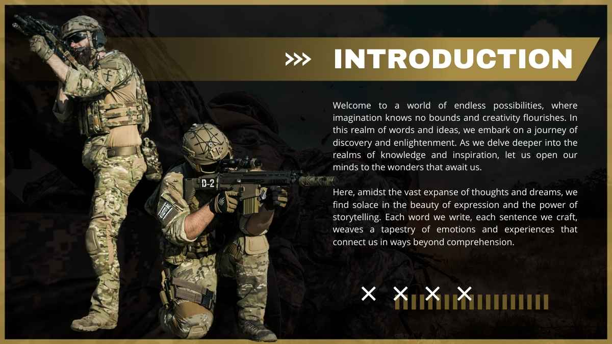 Slide Modern Minimal untuk Keamanan Operasi Militer - slide 3